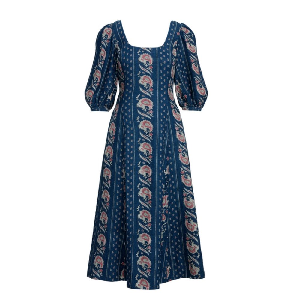Polo Ralph Lauren Paisley Linen Midi Dress Size 0